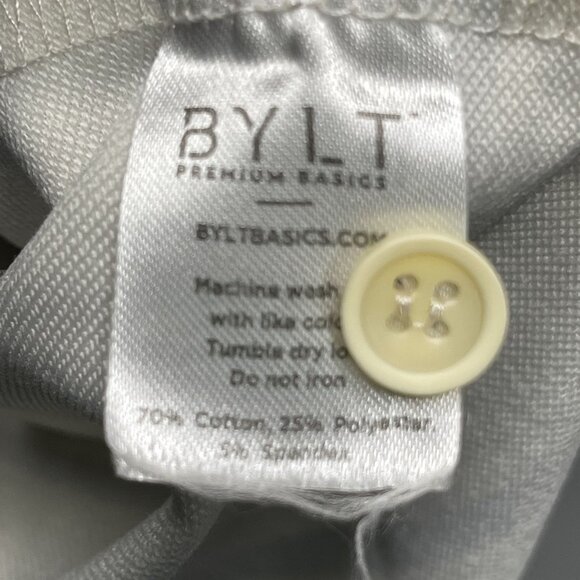 BYLT Mens Drop Cut L/S Hooded Henley Lux XXL Off-White Navy Striped - Picture 4 of 7